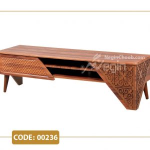 میز تلویزیون کژال مدل 00236 ام دی اف وکیوم پایه پلیمری