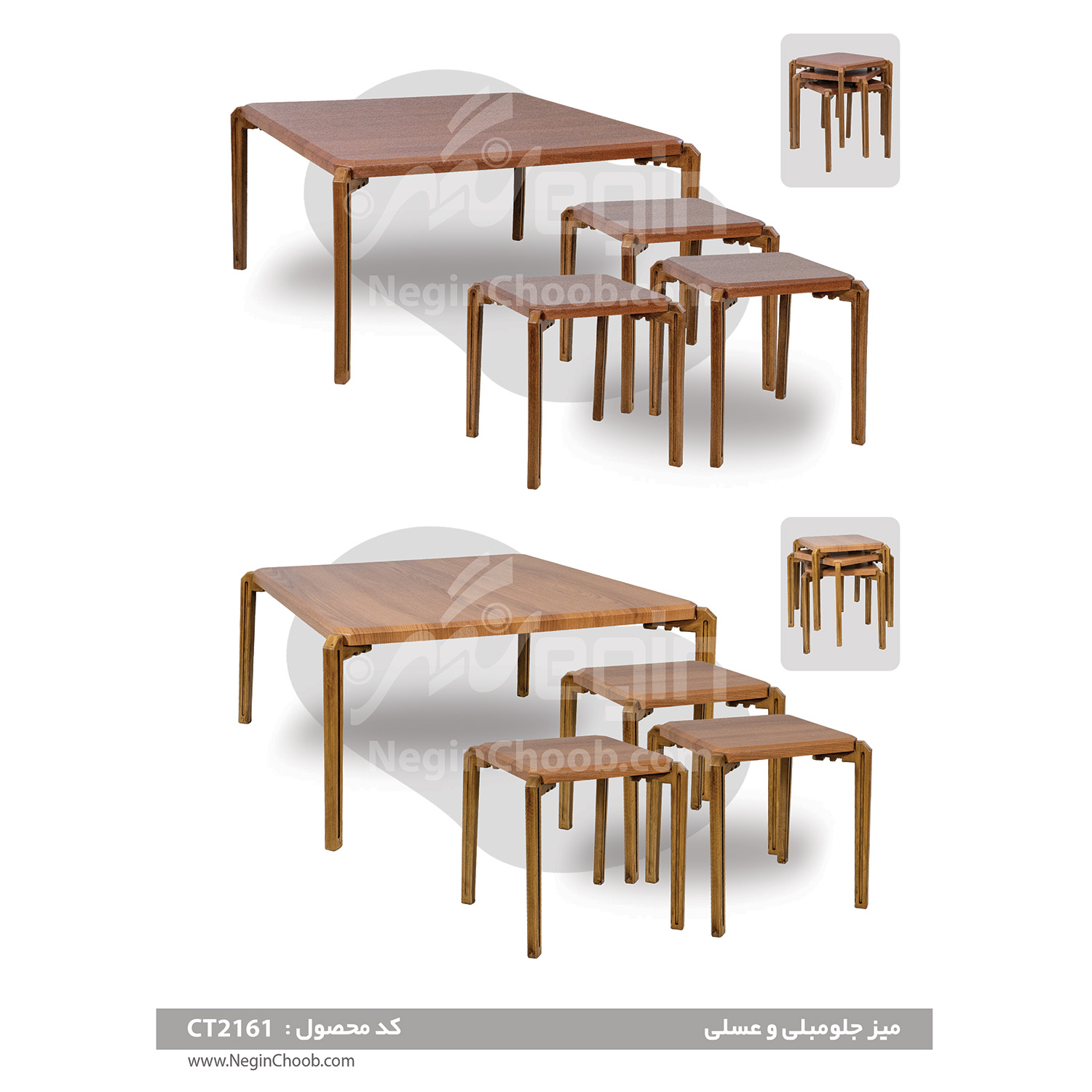 جلومبلی و عسلی مدل CT2161 بدنه MDF وکیوم پایه پلیمری (ABS)