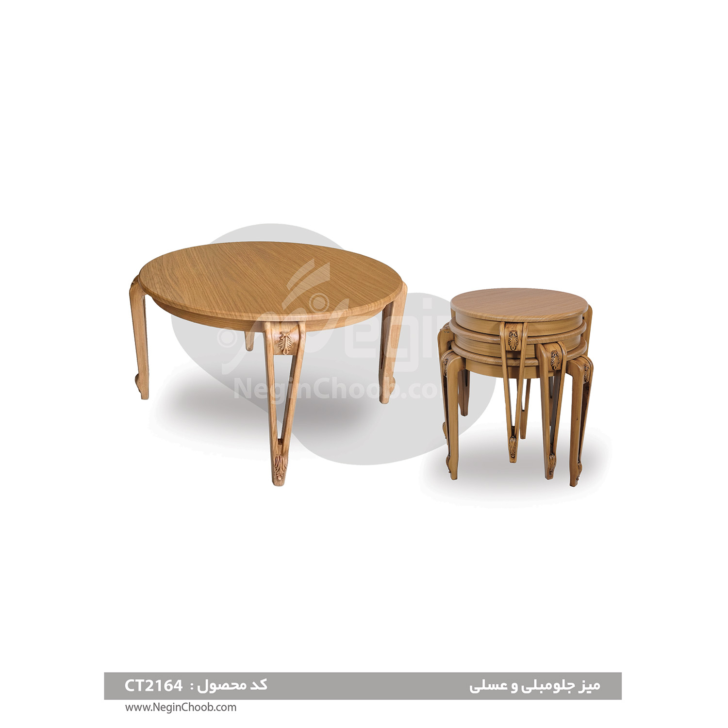 جلومبلی و عسلی مدل CT2164 بدنه MDF وکیوم پایه پلیمری (ABS)