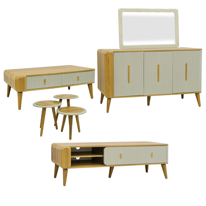 SET2165 ست میز جلومبلی و عسلی CT2165،آینه کنسول MC5165 و میز تلویزیون TT7165